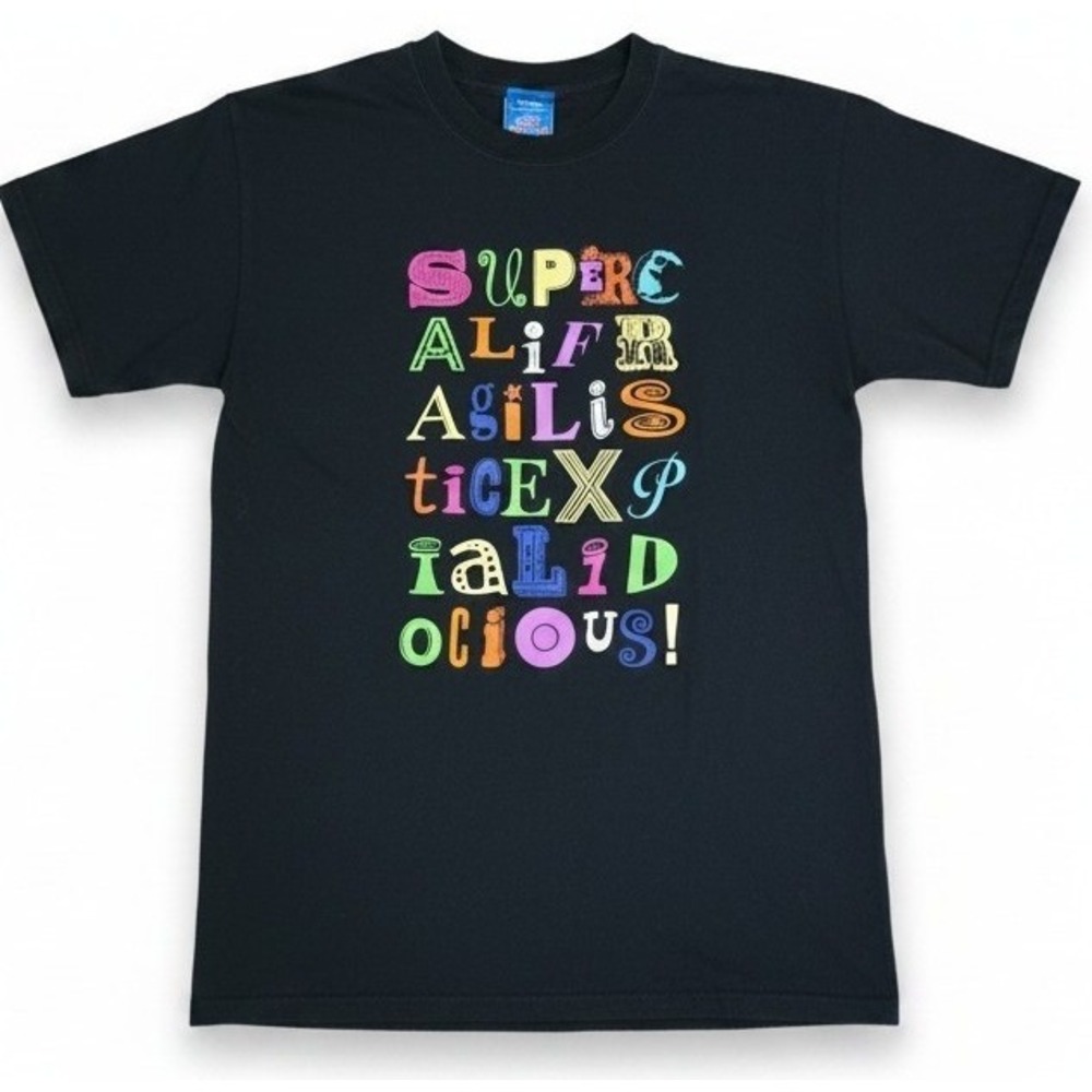 Disney Mary Poppins Womens Small Black‎ T Shirt Supercalifragilistic Graphic Tee
